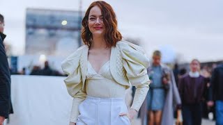 Emma Stone Stuns in Louis Vuitton at Paris Fashion Week Dinner & Show