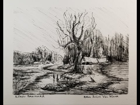 Timelapse Fountain Pen and Ink Sketch after Julius Von Klever: Noodler's Lexington Gray Ink