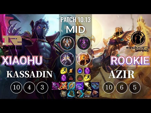 RNG Xiaohu Kassadin vs IG Rookie Azir Mid - KR Patch 10.13