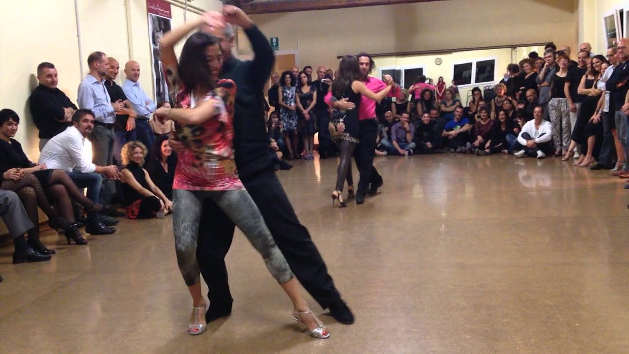 Gustavo Rosas,Natalia Lavandeira,Roberto Reis y Gisela Natoli.Impro CulturaTango.Padova.
