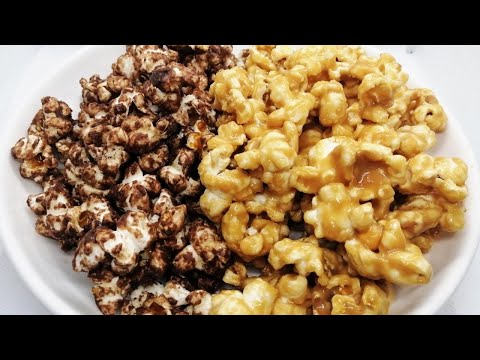 Peanut Butter Popcorn and Chocolate Popcorn | Homemade | NO Popcorn Machine /Popcorn Maker