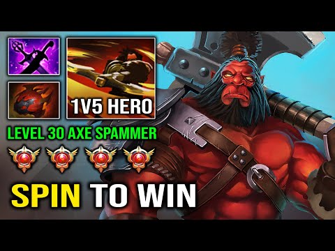GRAND MASTER TIER SPAMMER 1v5 Spin to Win Offlane Tank Carry Axe Dota 2
