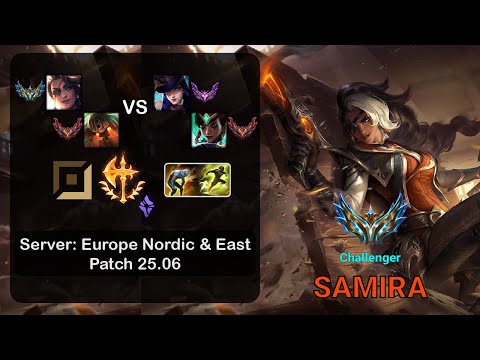 Samira ADC + Nautilus vs Caitlyn + Karma - EUNE Challenger - Patch 25.06
