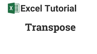 Download the video "How to Transpose in Microsoft Excel"