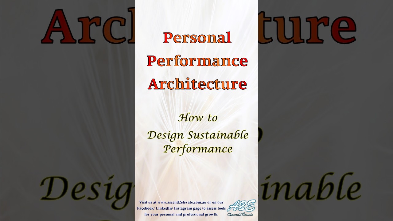 Personal Performance Architecture - How to Design Sustainable Performance for Success