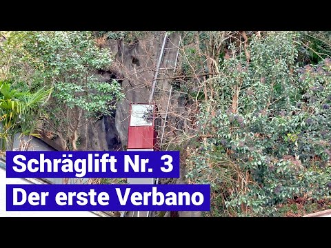 Ronco sopra Ascona Schräglift 3 der erste Verbano gebaut 1970 - kleine Standseilbahn