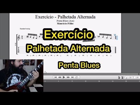 Exercício: Palhetada Alternada (Penta Blues)