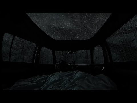 Rain and thunder sound 😴 Heavy Rain on Camping Car Window for Deep Sleep , Relax - Car Camping