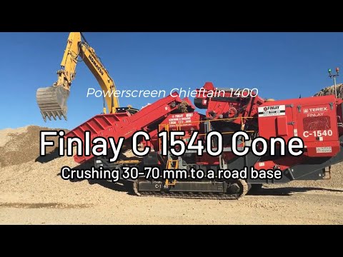 Finlay C-1540P & Powerscreen Chieftain 1400 – Crushing 30–70mm Feed into Road Base