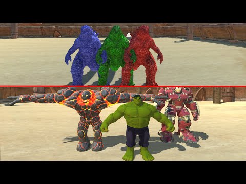HULK LAVABOY HULD BUSTER AT VS THERE GODZILLA THE ARENA - Animal Revolt Battle Simulator