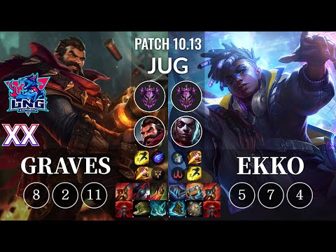 LNG Xx Graves vs Ekko Jungle - KR Patch 10.13