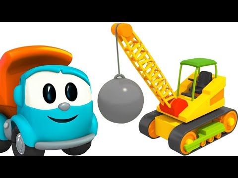 Zeichentrickfilm für Kinder. Leo der Lastwagen baut einen Abrisskran