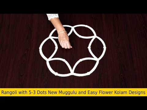 Rangoli with 5-3 Dots New Muggulu and Easy Flower Kolam Designs