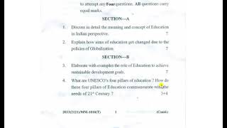 GNDU Question Paper 2021 - Education and Development (Semester-1)