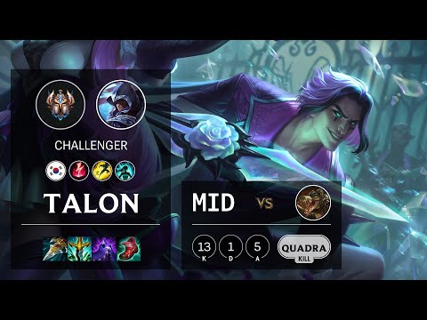 Talon Mid vs Renekton - KR Challenger Patch 11.4