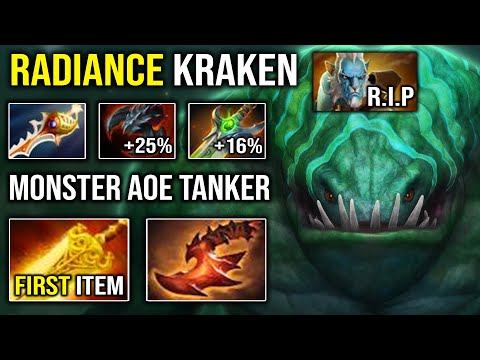 RADIANCE KRAKEN Monster AoE Carry Tidehunter 1v5 Boss EZ Counter PL with Insane Tanker Build Dota 2