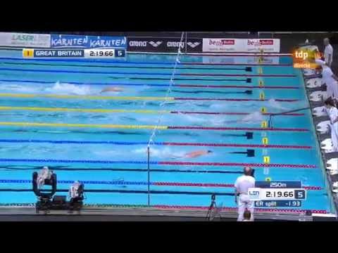 Mixed 4x100m Medley relay final LEN European Swimming Championships Berlin 2014 Germany