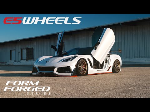 Bagged C7 Z06 Corvette aired out on Bronze Brushed Tint Sebrings | E5 Wheels