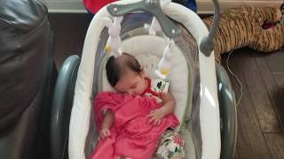 9-14-2016: Aya head rocking back and forth while she sbassinetteleeps in swing