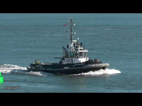 TUG SD EILEEN HEADS UP THE RIVER TAMAR TOWARDS AT DEVILS POINT, PLYMOUTH - 26th February 2021