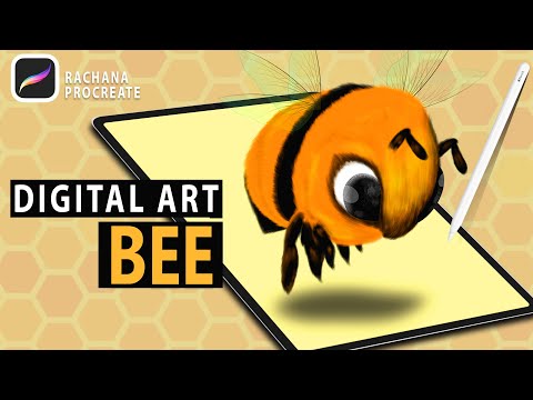 #Shorts - Ipad Drawing BABY BEE Cartoon in Procreate Digital art #Illustration