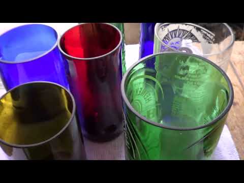 How to sand glass bottle cups