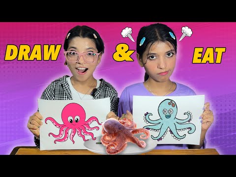 Draw and Eat Challenge | FUNNY CHALLENGE | 😂😂