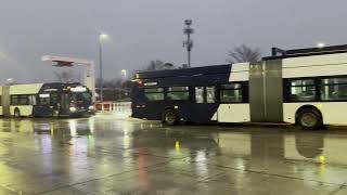 Bus action at Madison Metro Junction Road Park & Ride. 12/23/24.