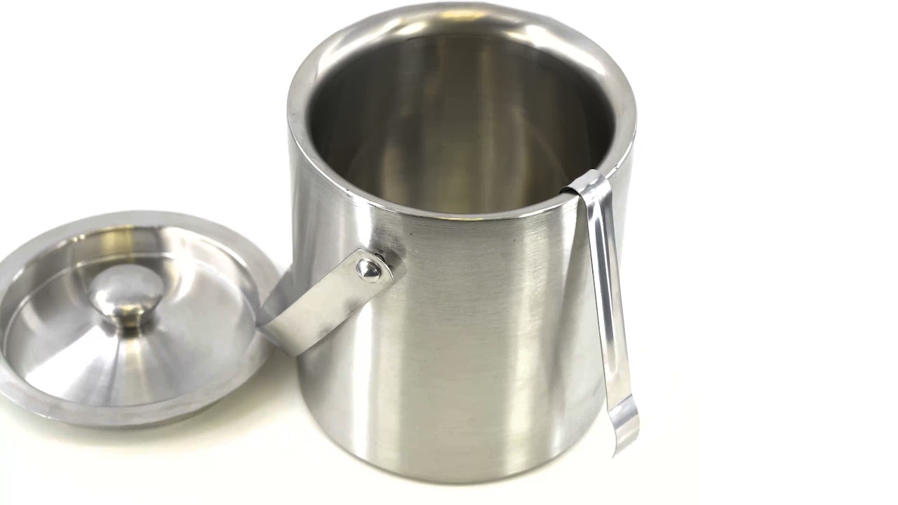 Stainless Steel Ice Bucket With Lid And Ice Tongs