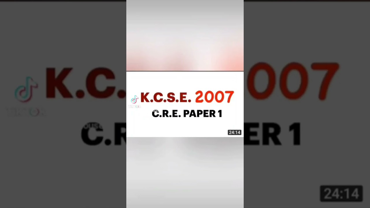 cre paper 1 2007 | watch this kcse paper in the video link in the description