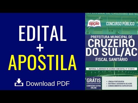 Concurso Cruzeiro do Sul AC 2019: Download Apostila FISCAL SANITÁRIO