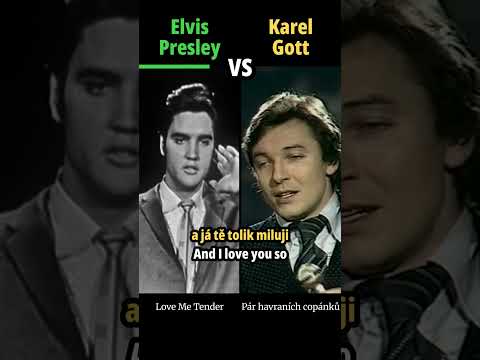 ELVIS PRESLEY vs KAREL GOTT - Pár havraních copánků (Love Me Tender) - #hudba #shorts #versus