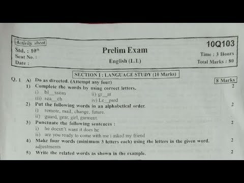 Prelim exam 10th class english 