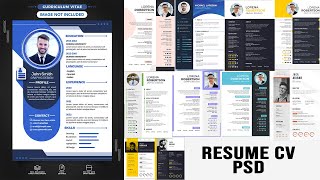 2023 Professional Minimal Modern Resume CV Photoshop Tutorial