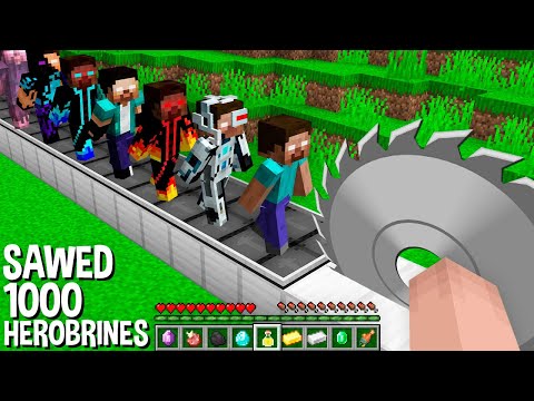 You can SAWED ALL HEROBRINE in Minecraft ! SUPER TRAP FOR 1000 HEROBRINE !