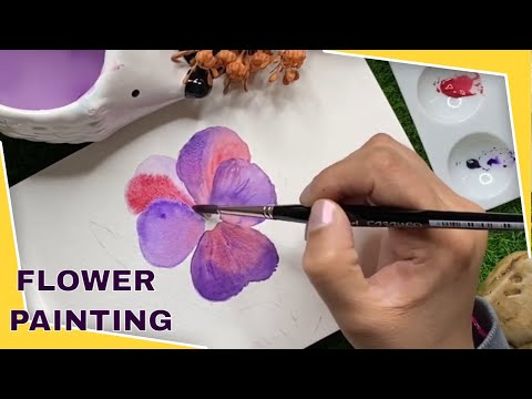How to paint a Pansy flower in Watercolour - Watercolour for beginners