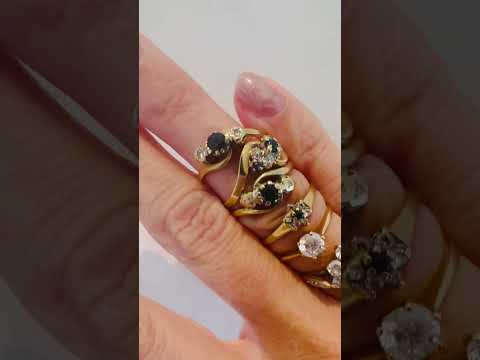 Vintage 9ct gold sapphire rings #jewelry #rings #gold #goldjewellery