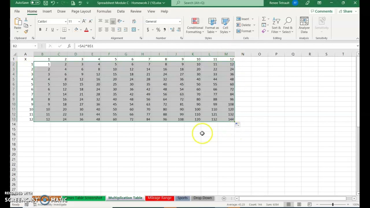Spreadsheet Module C - Homework 2