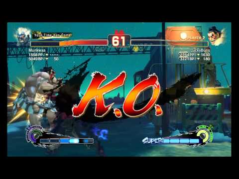 Munkwaa (Oni) vs LuckyBuns (E. Honda) | USF4 Ranked Matches - 480p