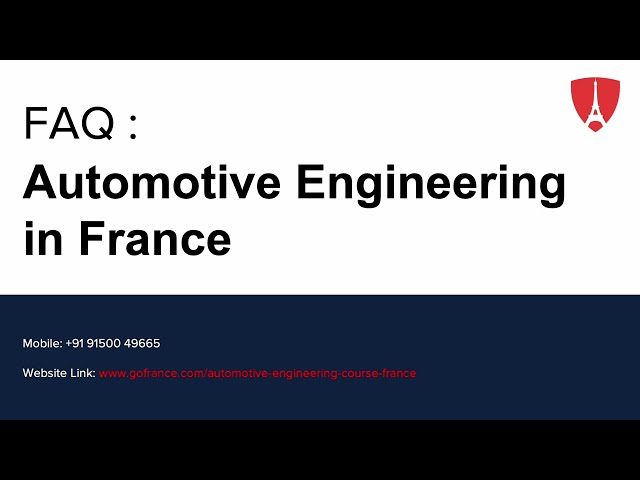 FAQ : Automotive Engineering in France