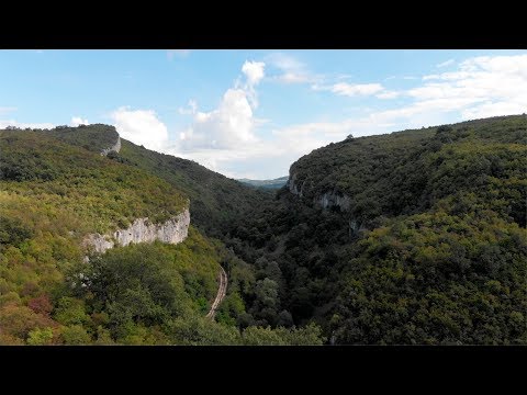 Bird's Eye View of Drayanovo Monastary, Andaka River Valley, Bulgaria - Drone 4K DJI Mavic Air