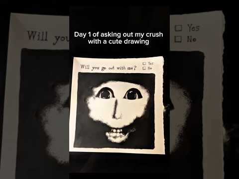 day 1 of making a cute drawing for my crush #art #horror #drawing #shorts