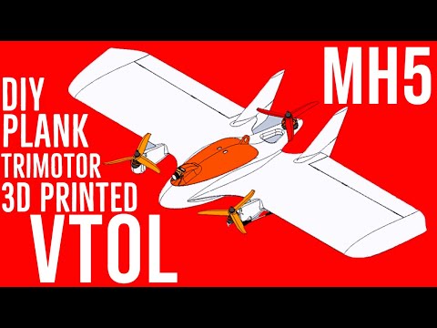 MiniHawk NOW Available - 3D Printed VTOL Tilt-Rotor Tricopter Airplane - Parts Overview
