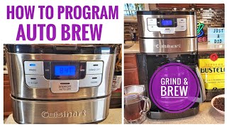 How To Program Auto Brew Cuisinart DGB-400 Grind & Brew 12 Cup Coffee Maker SET TIME