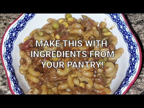 Macaroni soup, vegetable beef soup using ingredients...