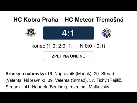 2.kolo 2.časť-C HC Kobra Praha vs HC Meteor Třemošná