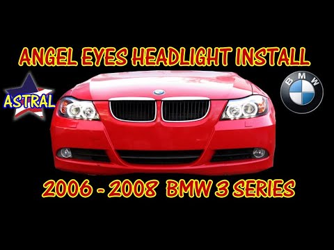 ⭐ 2006 - 2008 BMW 3 Series Black LED Angel Eye Halo Projector Headlights Installation