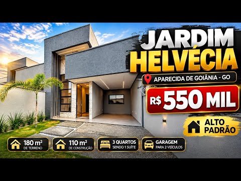🏡 CASA DE ALTO PADRÃO POR R$ 550 MIL! | Jardim Helvécia – Aparecida de Goiânia