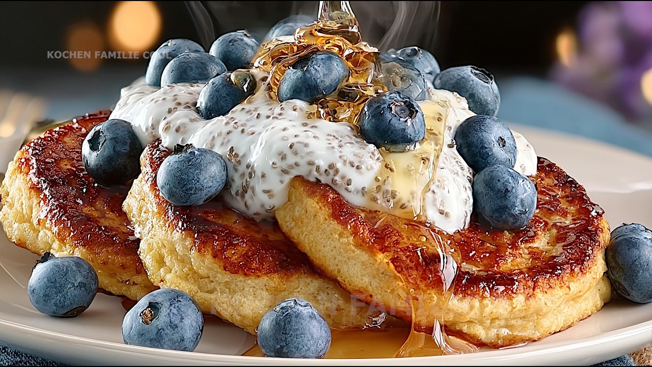 High Protein Lentil Pancakes with Greek Yogurt Topping by Kochen Familie Cool — recipe photo