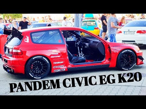PANDEM Honda Civic EG K20 Swap - Shaved and Tucked Engine Bay - Honda Domo Kun